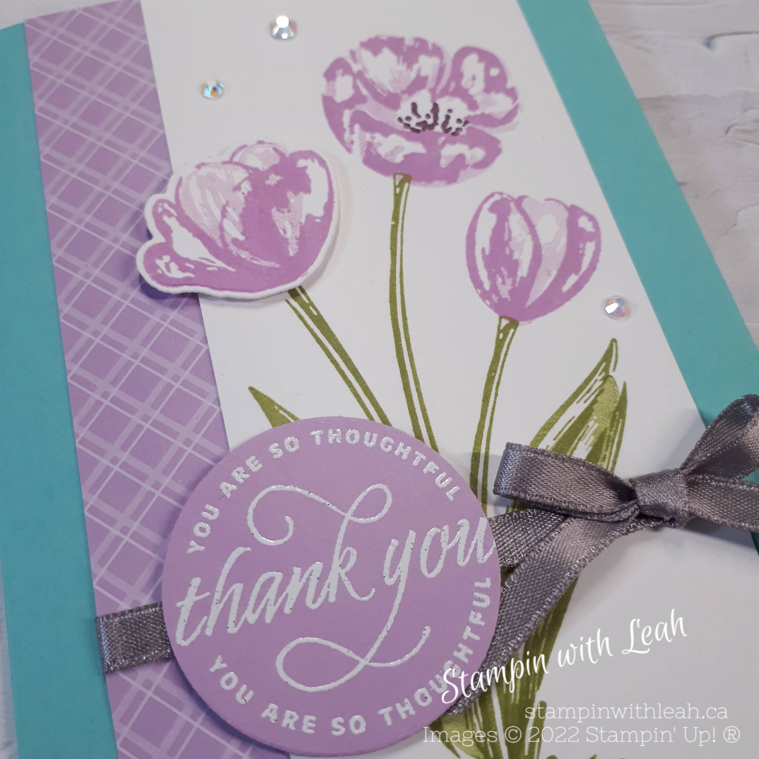 Flowering Tulips Thank You Card | Stampin With Leah